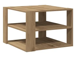 Mesa de centro madera ingeniería roble artesanal 58x58x40 cm