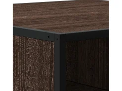 Mesa de centro madera ingeniería metal marrón roble 80x80x30 cm