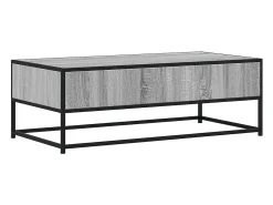 Mesa de centro madera ingeniería metal gris Sonoma 100x50x35 cm