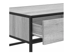 Mesa de centro madera ingeniería metal gris Sonoma 100x50x35 cm