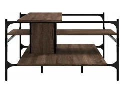 Mesa de centro madera ingeniería roble marrón 100x100x48,5 cm