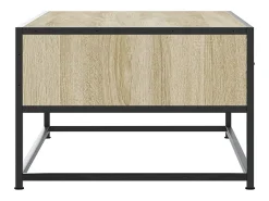 Mesa de centro madera ingeniería metal roble Sonoma 100x50x35cm