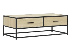 Mesa de centro madera ingeniería metal roble Sonoma 100x50x35cm