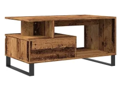 Mesa de centro madera ingeniería madera envejecida 90x49x45 cm