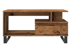 Mesa de centro madera ingeniería madera envejecida 90x49x45 cm