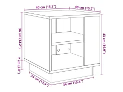Mesa de centro madera ingeniería madera envejecida 40x40x43 cm