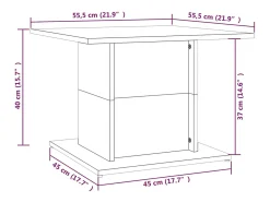 Mesa de centro madera ingeniería roble ahumado 55,5x55,5x40 cm