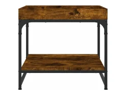 Mesa de centro madera ingeniería roble ahumado 49,5x49,5x45 cm
