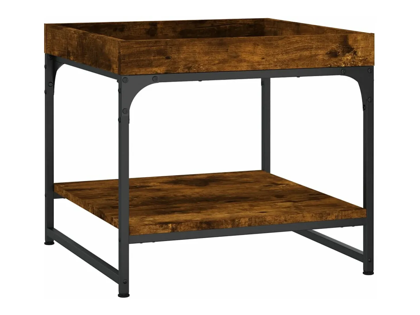 Mesa de centro madera ingeniería roble ahumado 49,5x49,5x45 cm