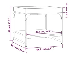 Mesa de centro madera ingeniería roble ahumado 49,5x49,5x45 cm
