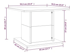 Mesa de centro madera ingeniería marrón roble 55,5x55,5x40 cm