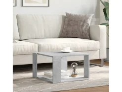 Mesa de centro madera ingeniería gris hormigón 51,5x51,5x30 cm