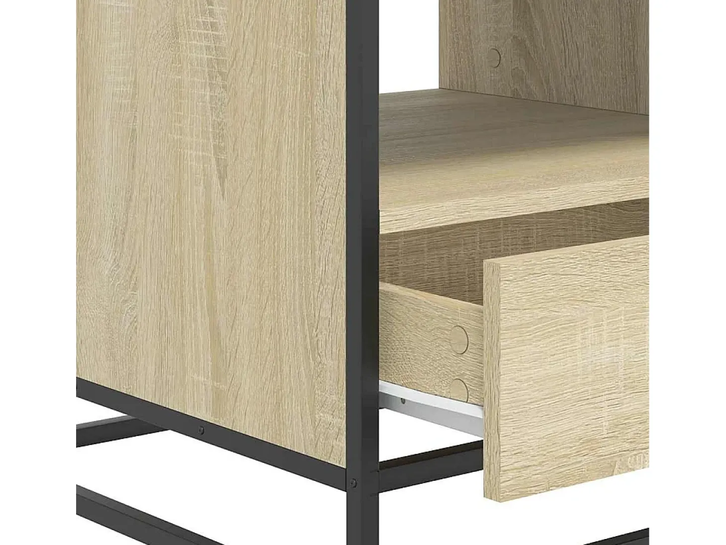 Mesa de centro madera ingeniería metal roble Sonoma 100x50x45cm