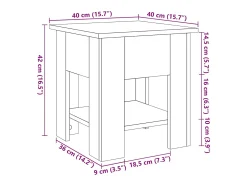 Mesa de centro madera ingeniería madera envejecida 40x40x42 cm