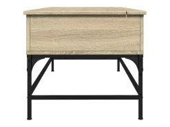 Mesa de centro madera ingeniería metal roble Sonoma 100x50x45cm