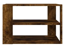 Mesa de centro madera ingeniería roble ahumado 58x58x40 cm