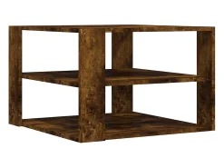 Mesa de centro madera ingeniería roble ahumado 58x58x40 cm