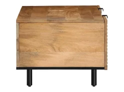 Mesa de centro madera maciza de mango negra 100x54x40 cm marrón