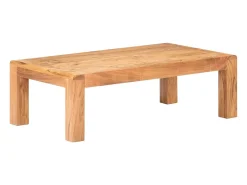 Mesa de centro madera maciza acacia acabado miel 110x60x35 cm