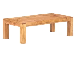 Mesa de centro madera maciza acacia acabado miel 110x60x35 cm