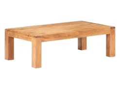 Mesa de centro madera maciza acacia acabado miel 110x60x35 cm