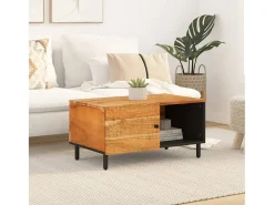 Mesa de centro madera maciza de acacia 80x50x40 cm