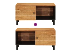 Mesa de centro madera maciza de acacia 80x50x40 cm