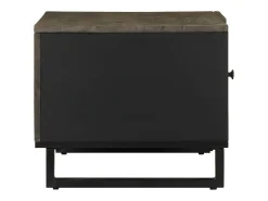 Mesa de centro madera maciza de mango negra 80x50x40 cm