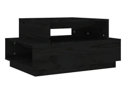 Mesa de centro madera maciza de pino negro 80x55x40,5 cm