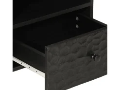 Mesa de centro madera maciza de mango negra 80x54x40 cm