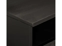 Mesa de centro madera maciza de mango negra 80x54x40 cm