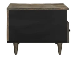 Mesa de centro madera maciza de mango gris claro 80x54x40 cm