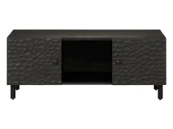 Mesa de centro madera maciza de mango negra 100x54x40 cm