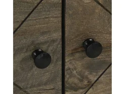 Mesa de centro madera maciza de mango negra 80x50x40 cm