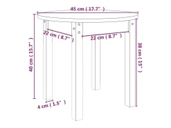 Mesa de centro madera maciza de pino negro Ø 45x40 cm