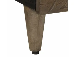 Mesa de centro madera maciza de mango gris claro 100x54x40 cm