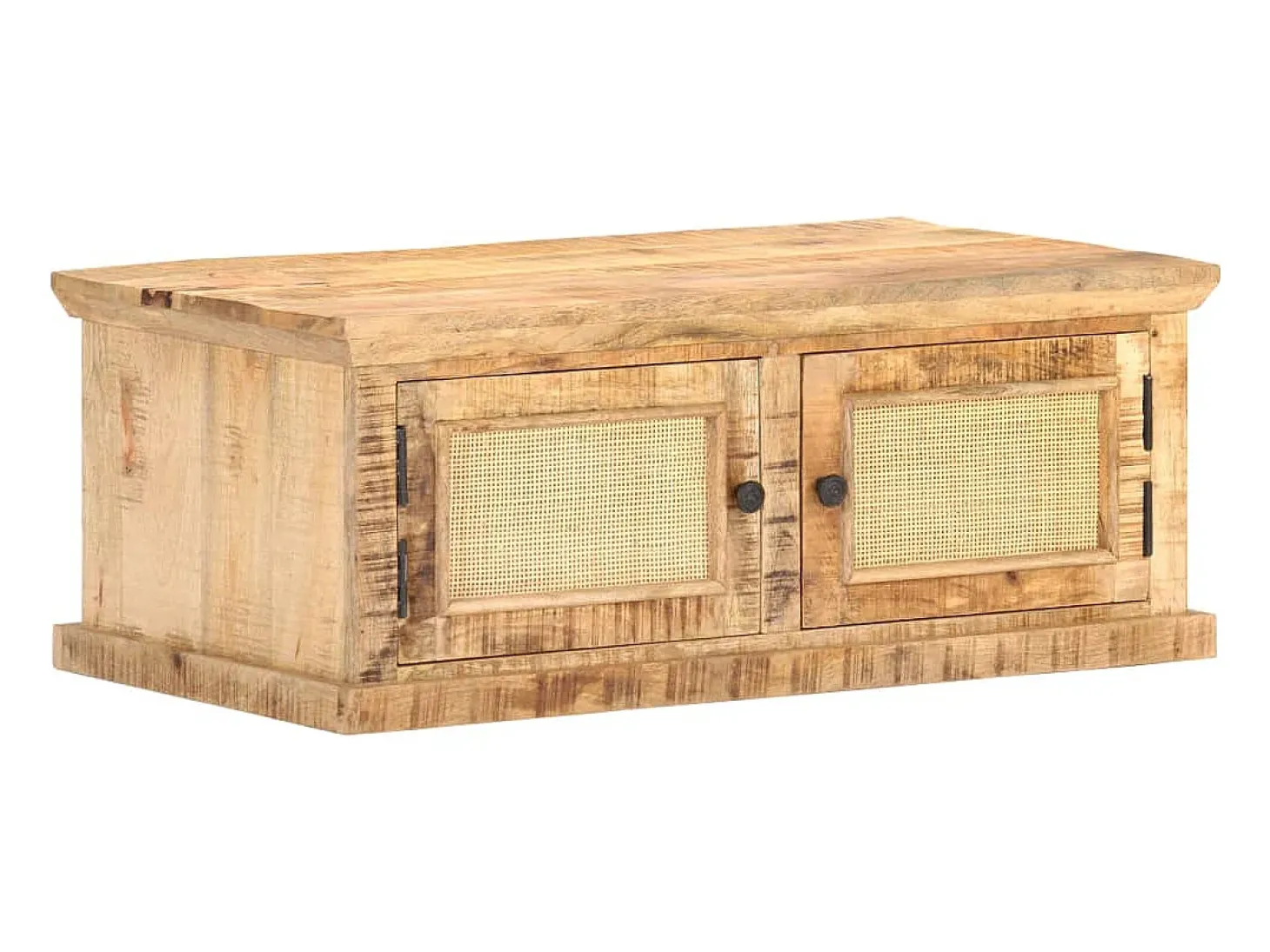 Mesa de centro madera maciza de mango caña natural 90x50x35 cm