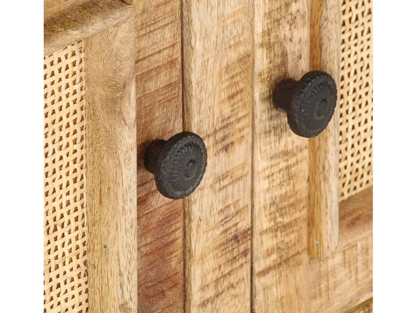 Mesa de centro madera maciza de mango caña natural 90x50x35 cm