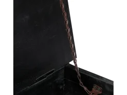 Mesa de centro madera maciza de mango negro 65x65x30 cm
