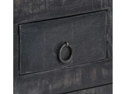Mesa de centro madera maciza de mango negro 65x65x30 cm