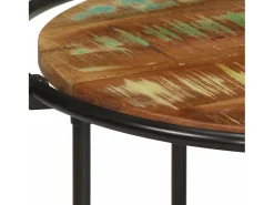 Mesa de centro madera maciza reciclada 110x55x40 cm