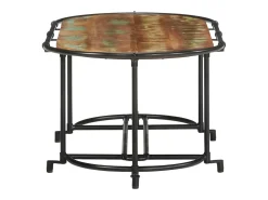 Mesa de centro madera maciza reciclada 110x55x40 cm