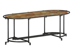 Mesa de centro madera maciza reciclada 110x55x40 cm