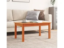 Mesa de centro madera maciza de pino marrón cera 80x50x40 cm