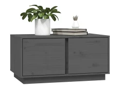 Mesa de centro madera maciza de pino gris 80x50x40 cm