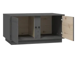 Mesa de centro madera maciza de pino gris 80x50x40 cm