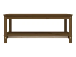 Mesa de centro madera maciza de pino marrón miel 110x55x45 cm