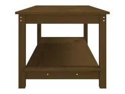 Mesa de centro madera maciza de pino marrón miel 110x55x45 cm