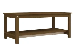 Mesa de centro madera maciza de pino marrón miel 110x55x45 cm