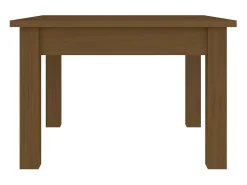 Mesa de centro madera maciza de pino marrón miel 45x45x30 cm